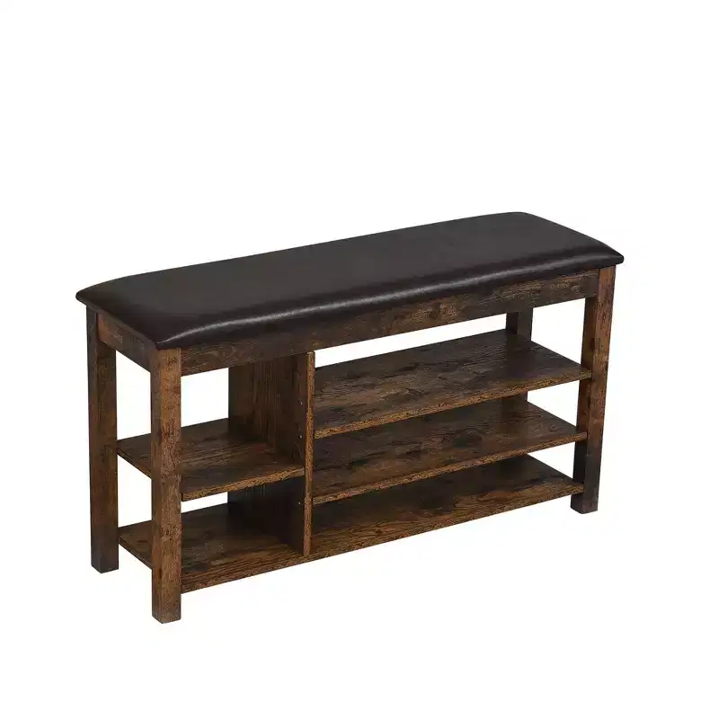 Lift-Top Shoe Bench with Adjustable Lower Shelves and Hidden Storage