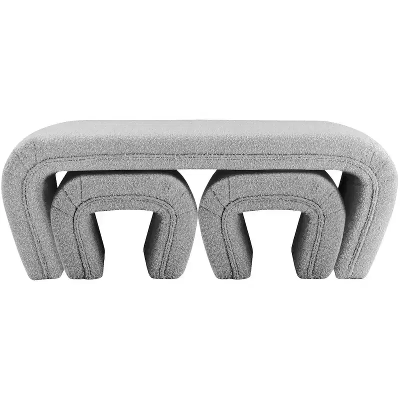 Meridian Furniture,Odelia Boucle Fabric Bench