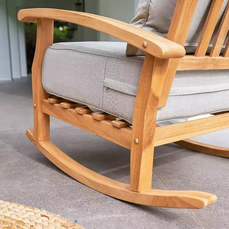 Sonoma Lane Amherst Teak Patio Rocking Chair with Zippered Cushion and Frame