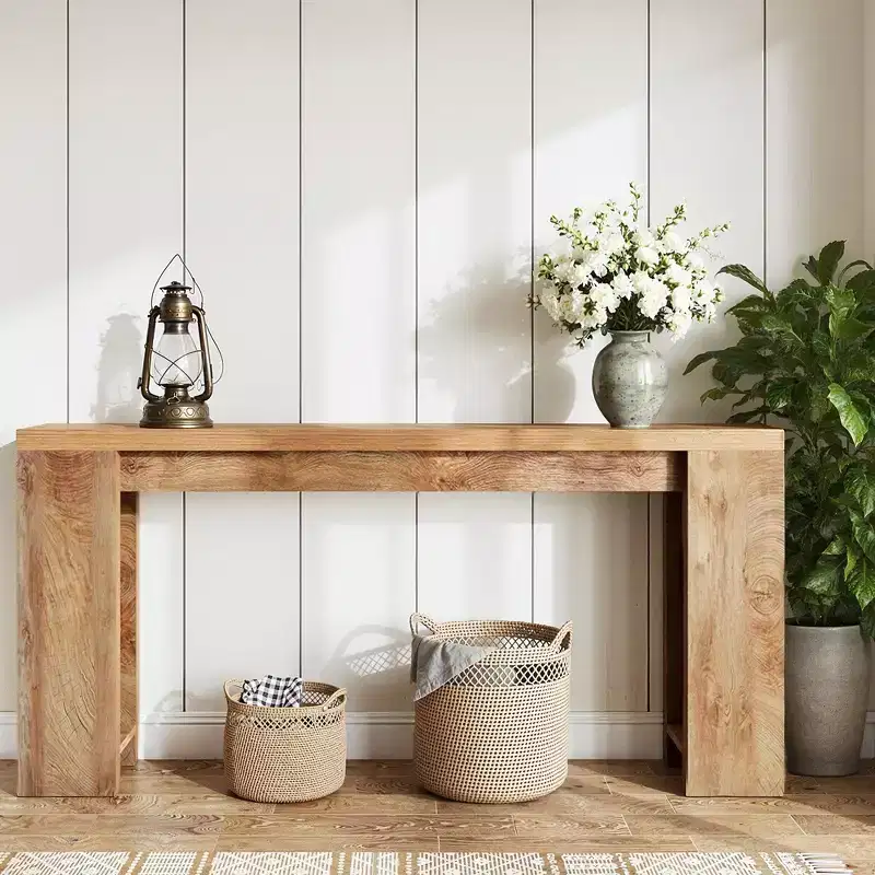 MAYEERTY Classic Farmhouse Style Console Table Thickened Board Robust Construction