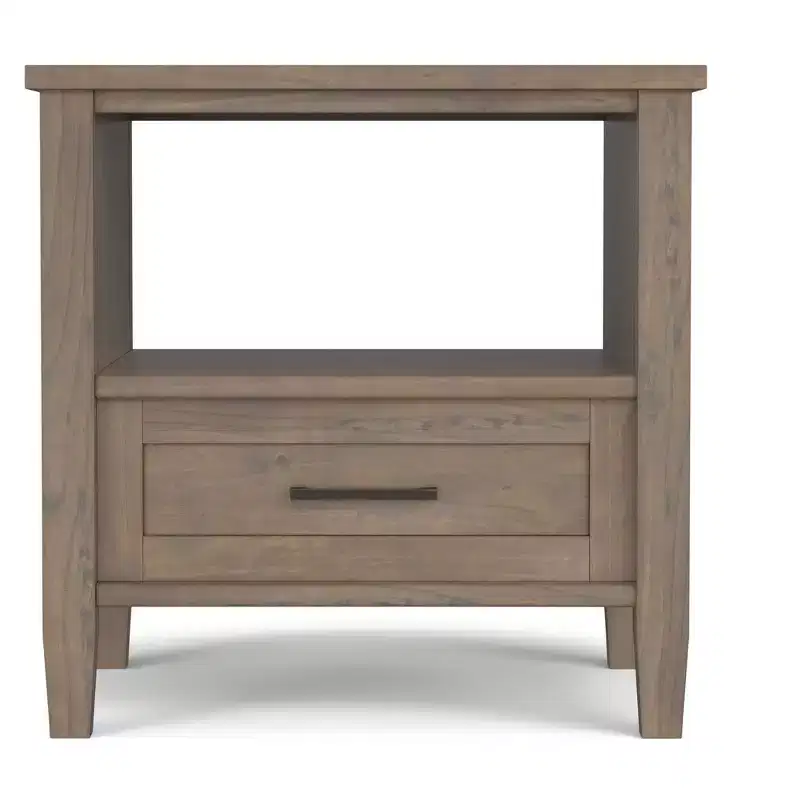 SOLID WOOD 20 inch Wide Rectangle Transitional End Table