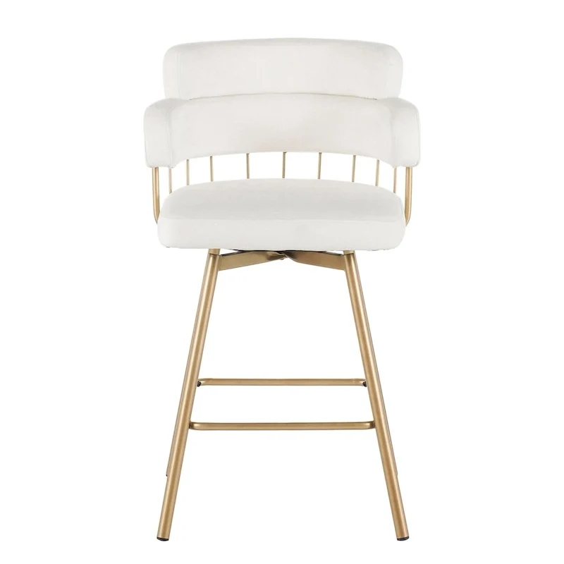 Christopher Knight Home Bremen 180Swivel 26 Velvet Counter Stools with Metal Legs (Set of 2)