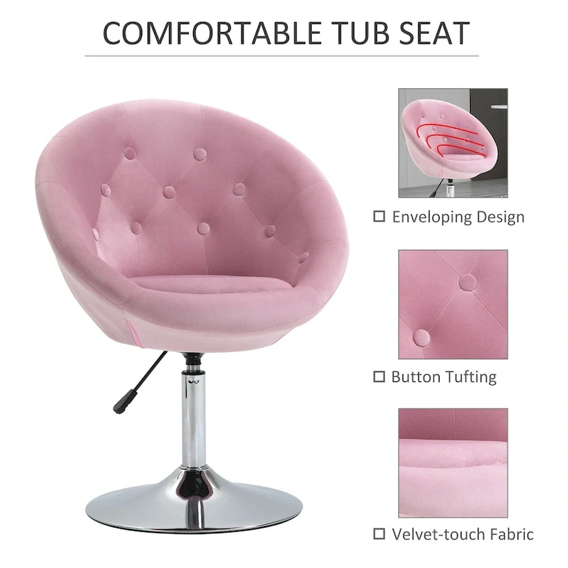 Pink Modern 26 Swivel Accent Chair