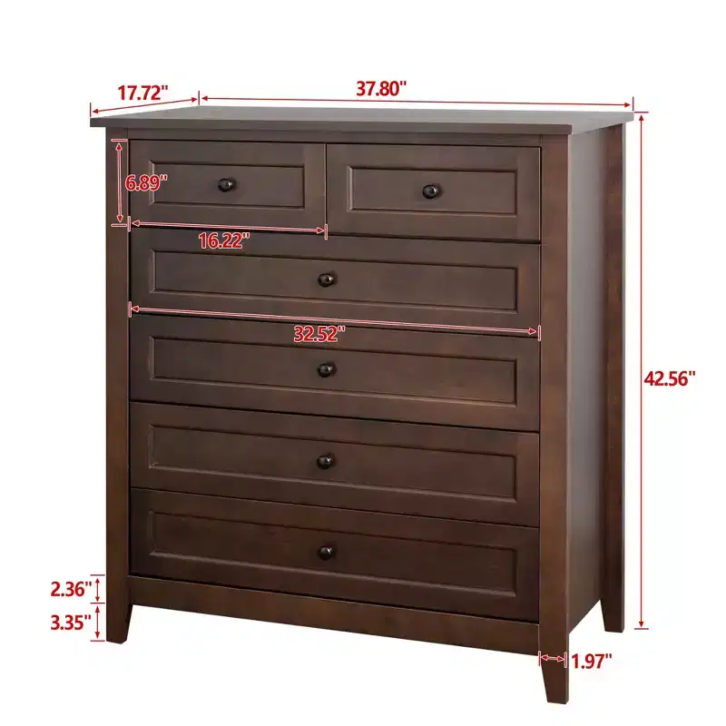 Solid Wood Buffet Cabinet with Retro Round Handles, 160 LBS Capacity Console Table for Dining & Living Room