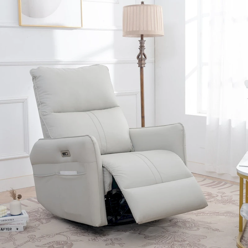 MERAX 270 Power Swivel Rocker Recliner Chair with USB Ports