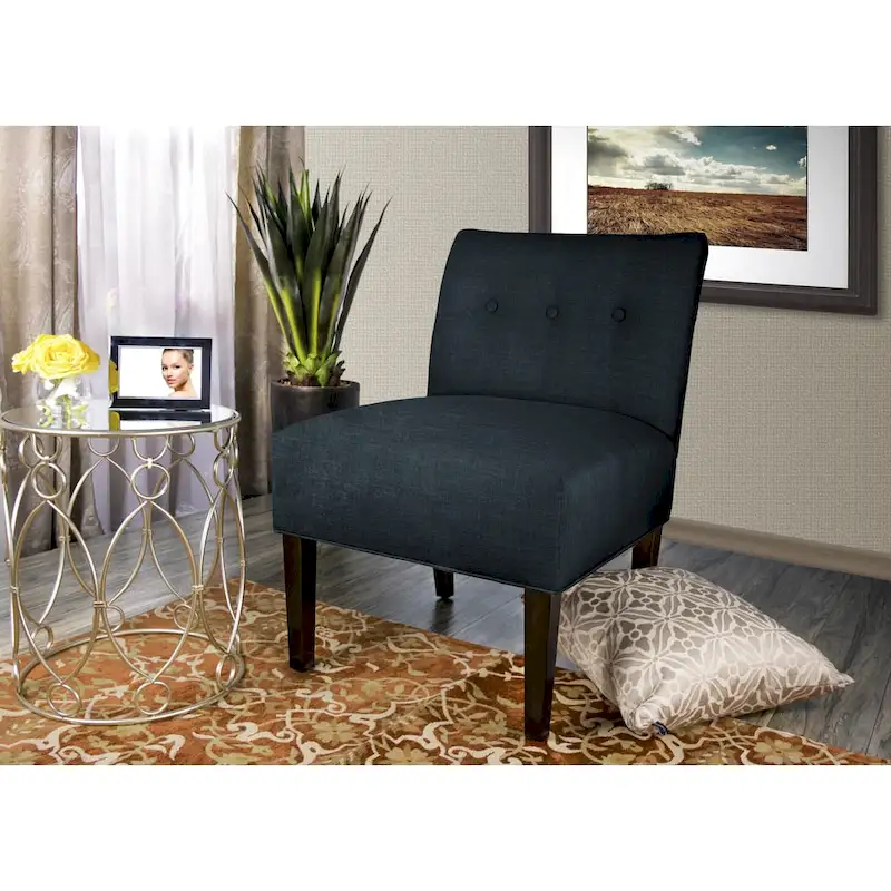 MJL Furniture Obsession Button Tufted Accent Chair in Brownstone (AS IS)