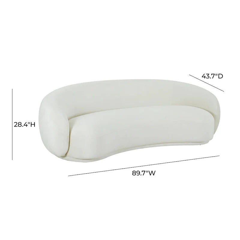 Curved Velvet Upholstered Sofa