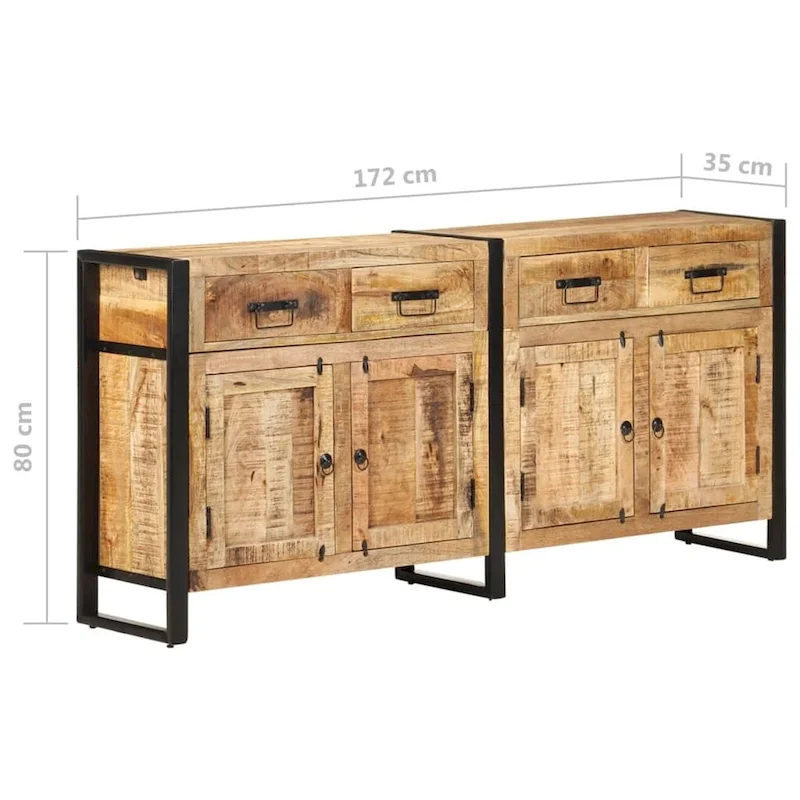Sideboard 67.7x13.8x31.5 Solid Mango Wood