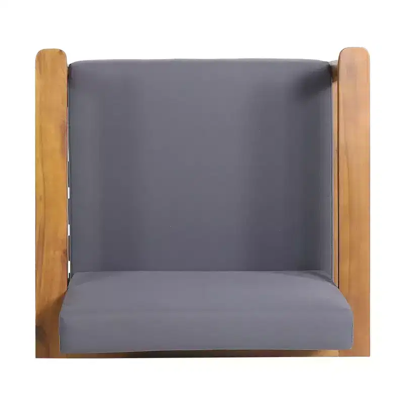 Magnolia 2pc Patio Acacia Wood Club Chairs: Water-Resistant Cushions - Christopher Knight Home