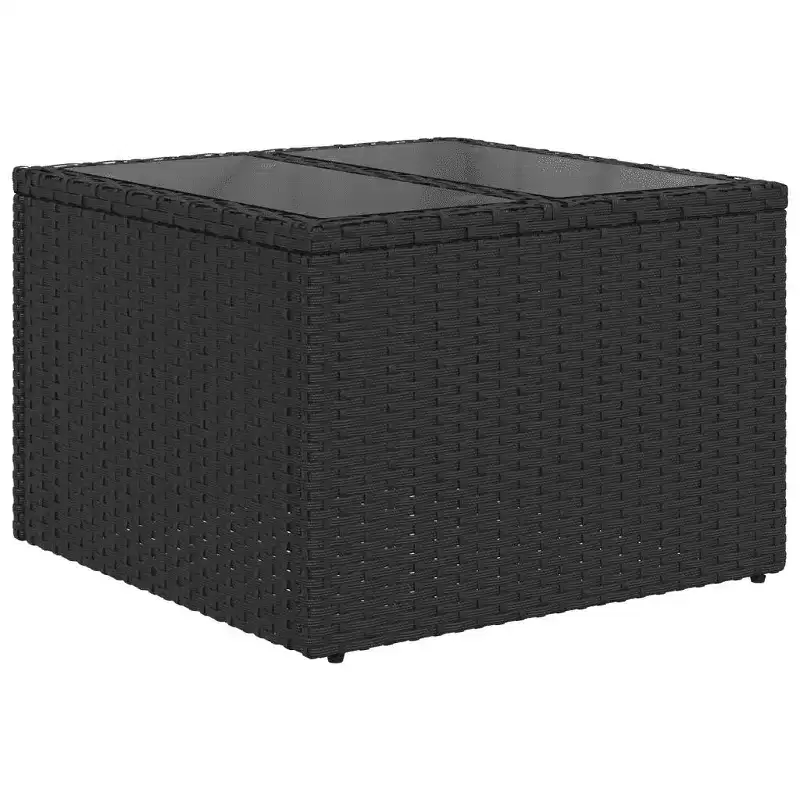 vidaXL 7 Piece Patio Sofa Set with Cushions Black Poly Rattan