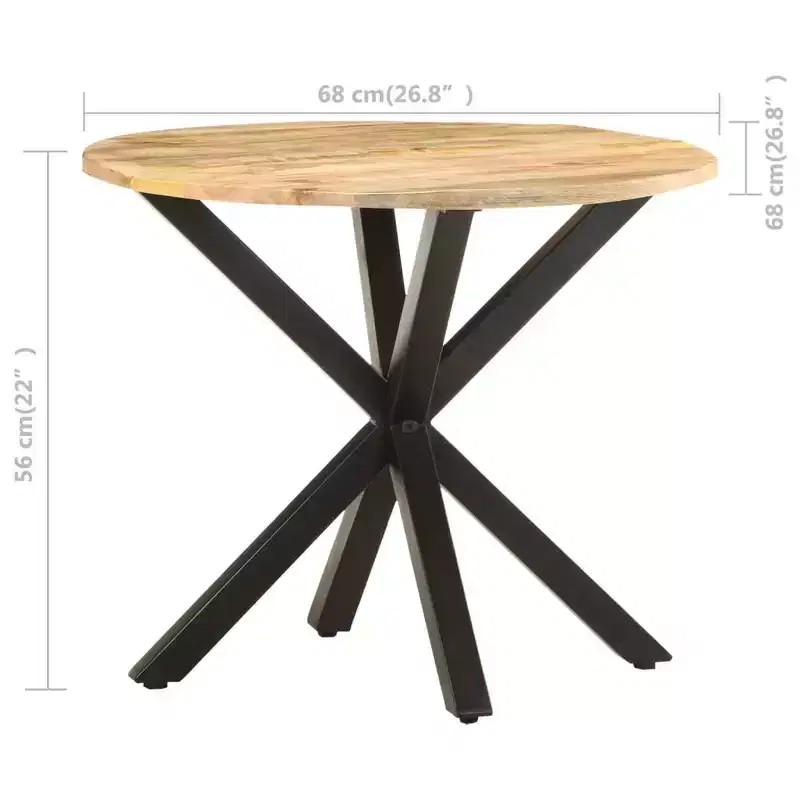 Round Solid Wood Side Table, End & Sofa Table for Living Room, Natural Wood Coffee Table