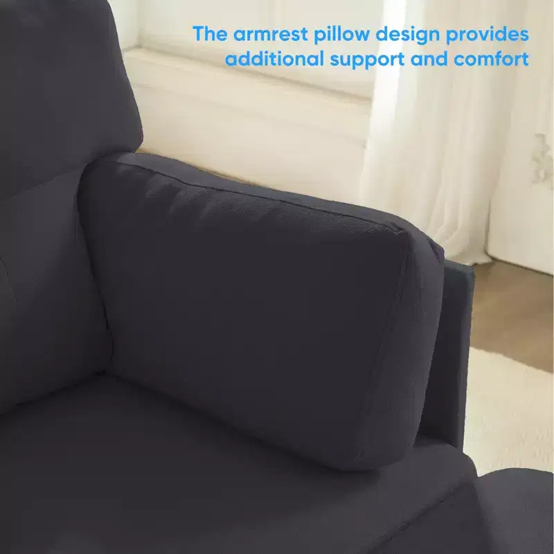 Mjkone Modular Convertible Sectional Sofa Couch, Upholstered Comfy Fabric 4-Seater Sofa with Movable Ottomans