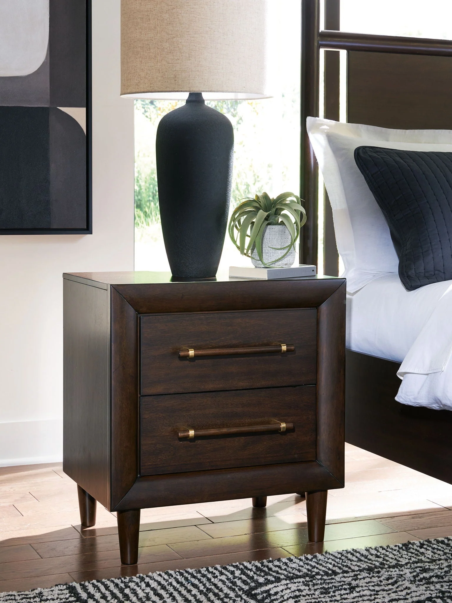 Two Drawer Night Stand - Merlot — Whether you want to refresh your entire bedroom or add a few key pieces