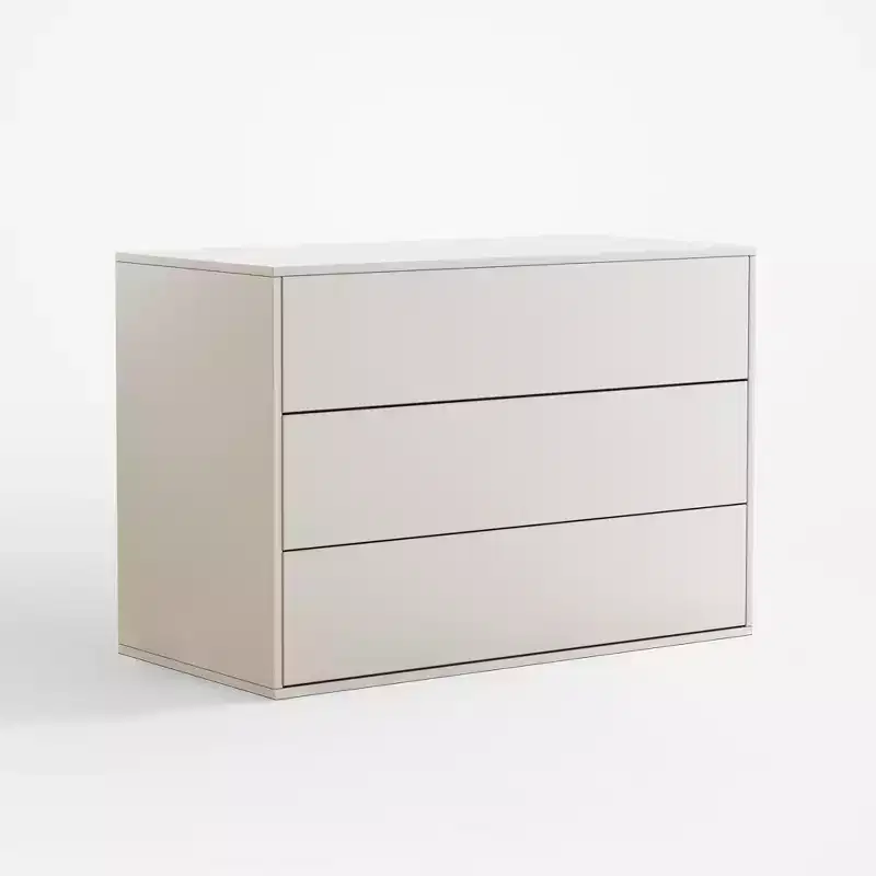 Modern 3-Drawer Bedside Table, 31.4 Inch Storage Cabinet for Bedroom & Living Room