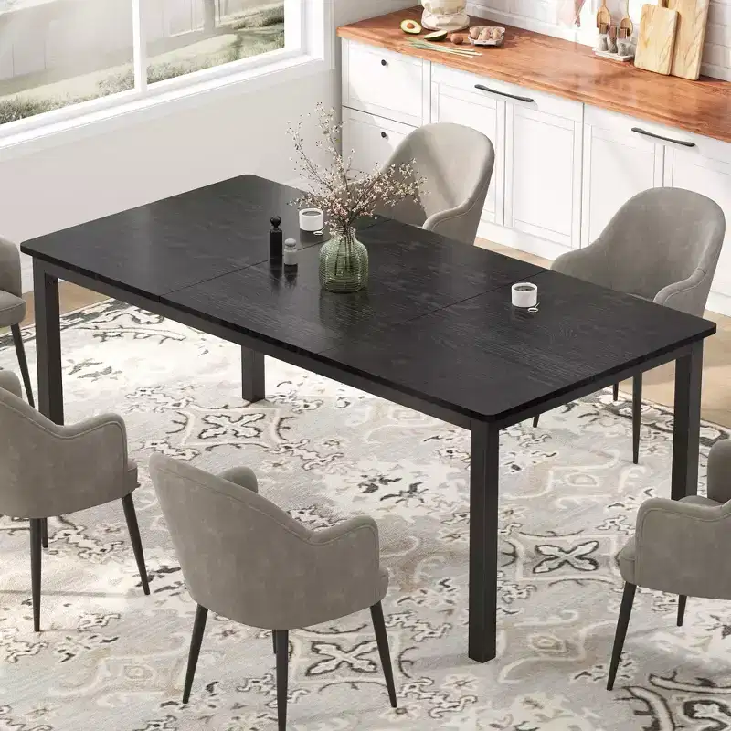 79Large Industrial Dining Room Table for 6-8 People Rectangular Wood Kitchen Table Modern Farmhouse Dining Table Kitchen Dining Room Table with Duty