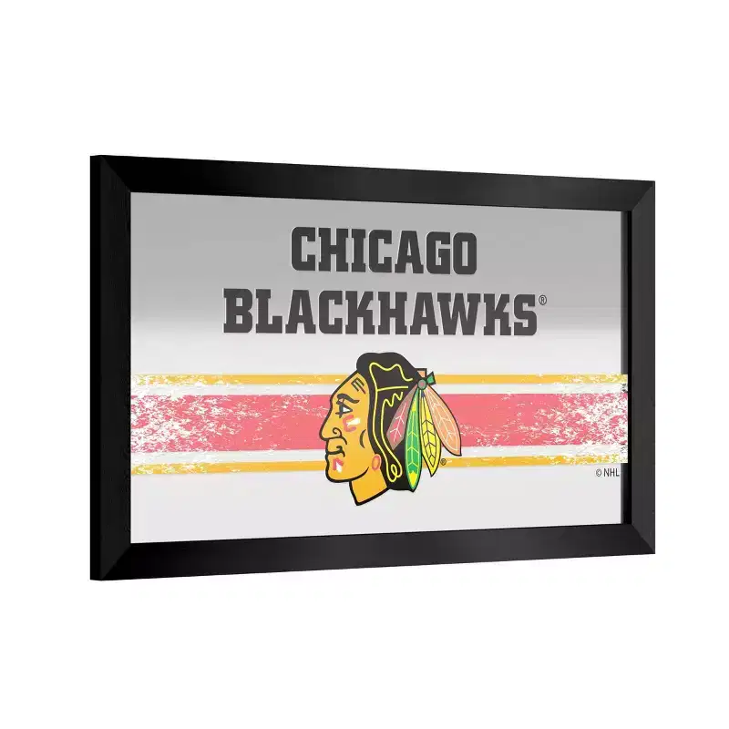 Multi-Team Black Framed Logo Mirror – Wall Mount, 1 Panel