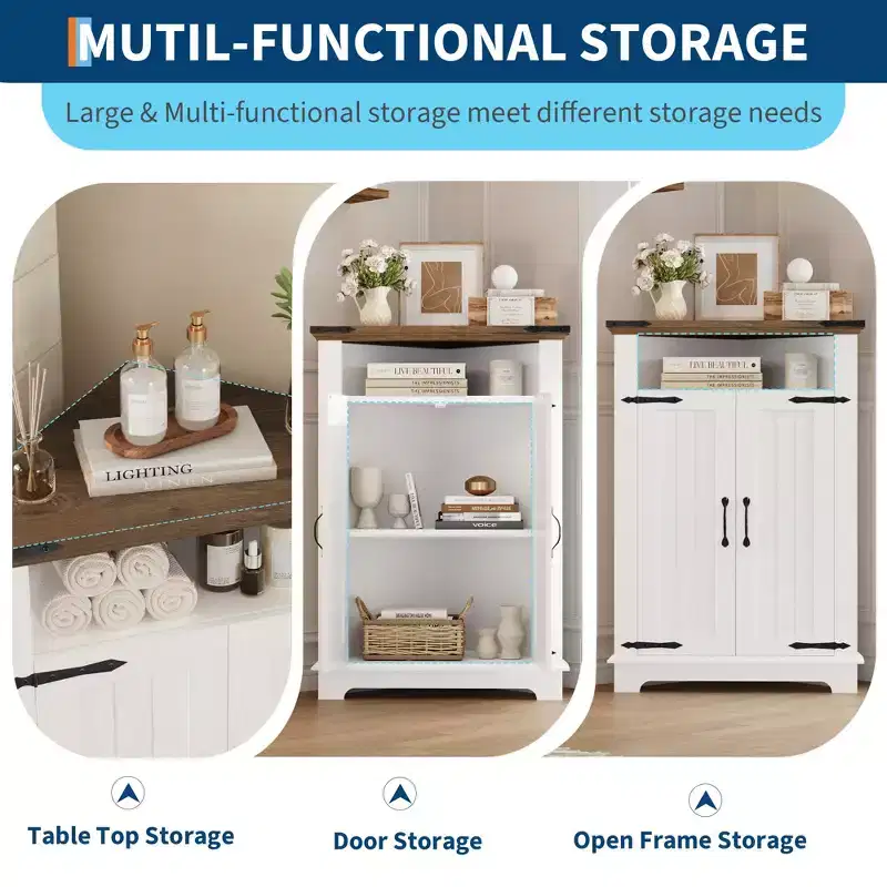 22 Triangle Corner Small Corner Cabinet for Bathroom, Kitchen, Living Room, White