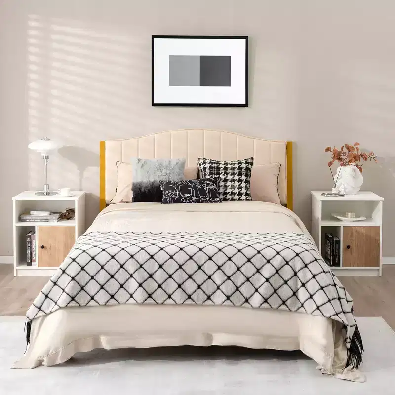 Costway 2 PCS Nightstands Side End Beside Table w/ Storage Shelf for Bedroom Living Room