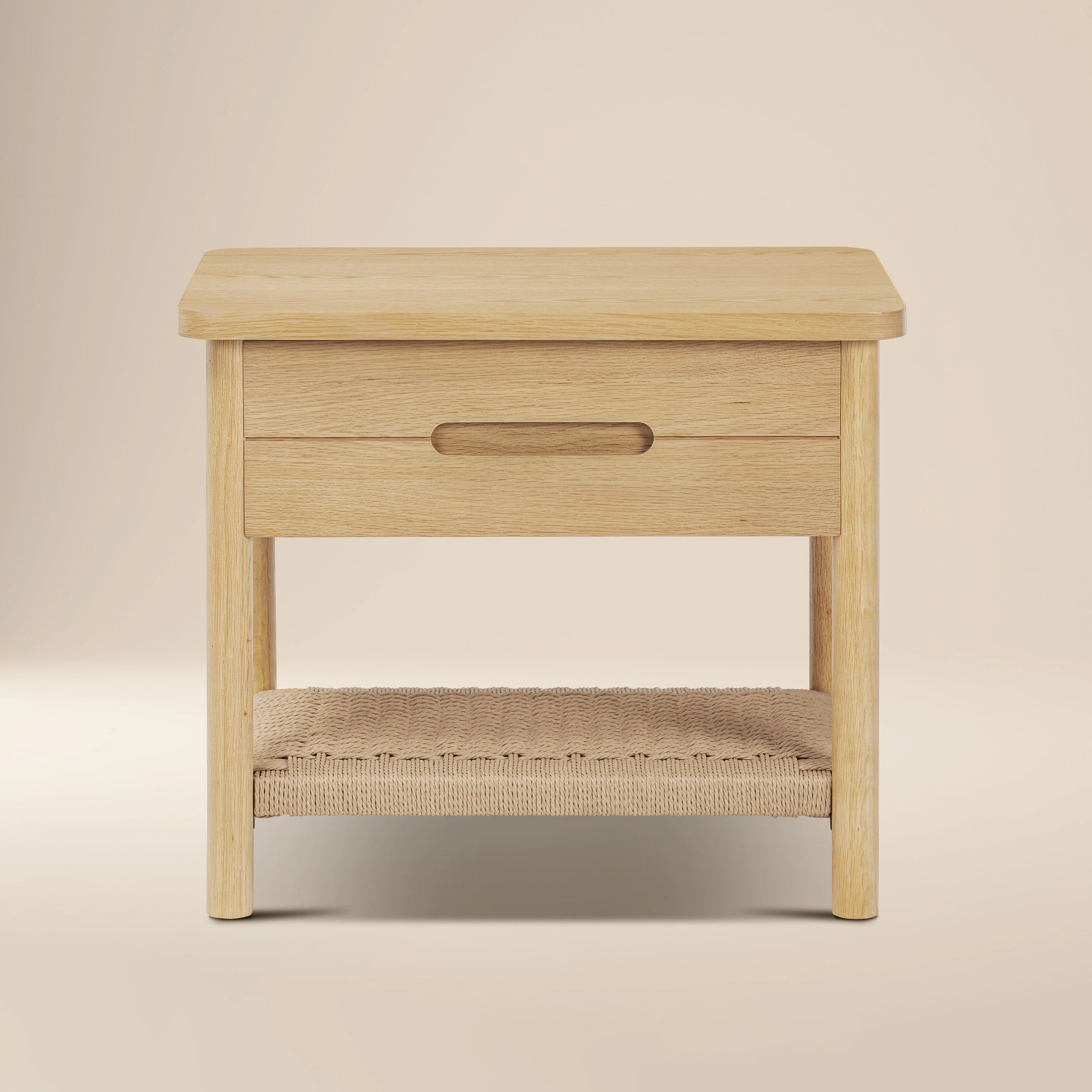Modern Light Oak Oak Wood Nightstand for Bedroom