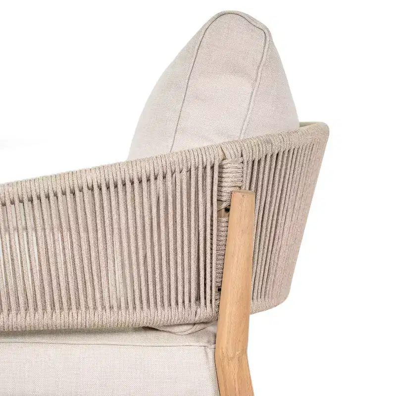 Christopher Knight Home Ryoma Modern Patio Acacia Wood Woven Rope Club Chair with Cushions (Set of 2)