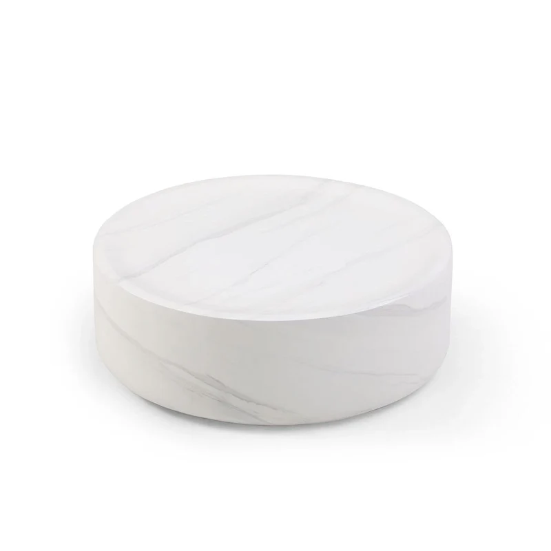 31.49 Round Faux MARS Pattern Coffee Tables No Need Assembly