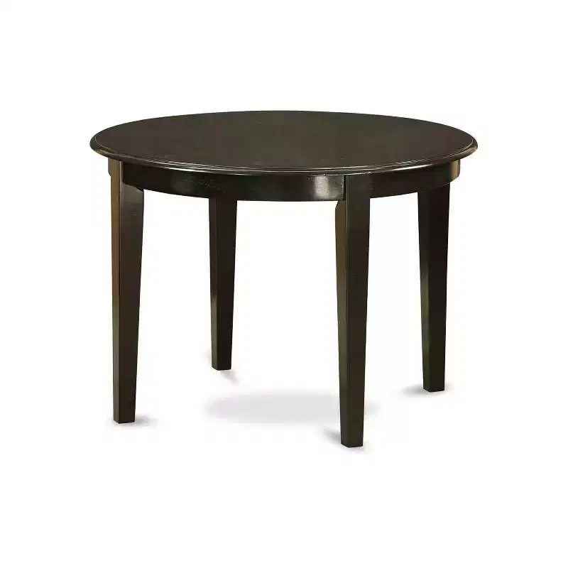 Nordic Kitchen Dining Set - 5 Piece Table & Chair Set - Solid Wood - Cappuccino Finish - Round Table for 4