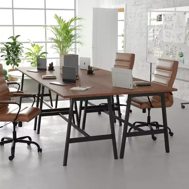 Flash Furniture Redmond Commercial 60x24 Conference Table with 1 Thick Double Sided Laminate Table Top with PVC Edging and Heavy Duty A-Frame Steel Base