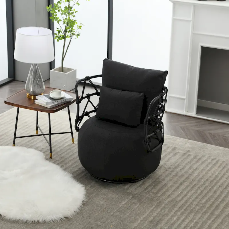 Upholstered Swivel Accent Chair Living Room Chair