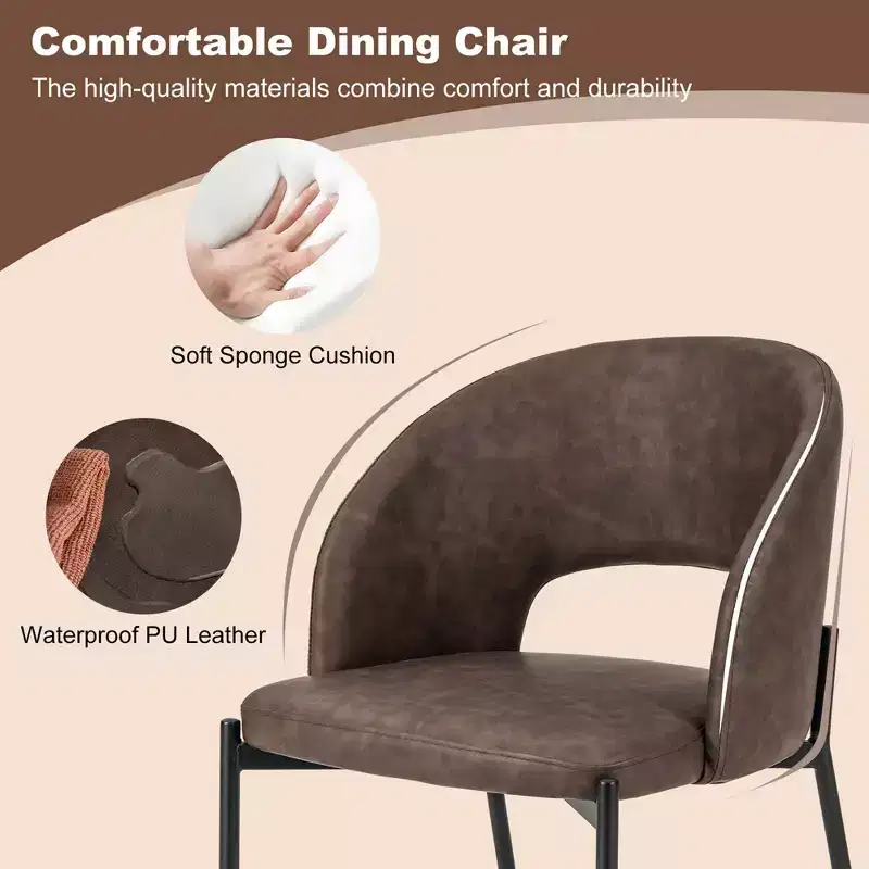 Costway Dining Chair Set of 2/4 with High-density Sponge Cushion Sturdy X-shaped Frame