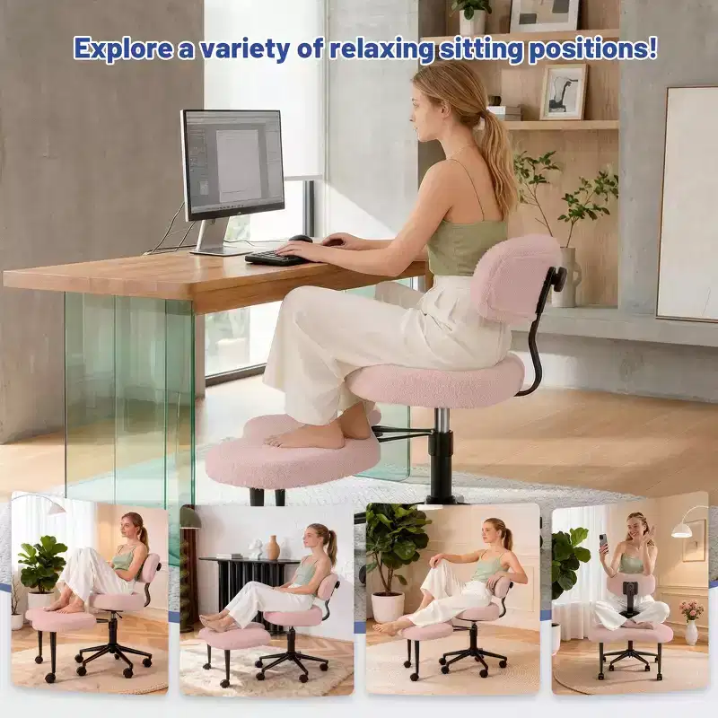 JIONJOY Ergonomic Cross-Legged Meditation & Office Chair - 360 Swivel, Adjustable Height, Multi-Position Seat
