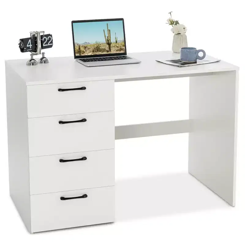 Computer Desk Study Writing Workstation Vanity Table Home Office w/ 4 Drawers