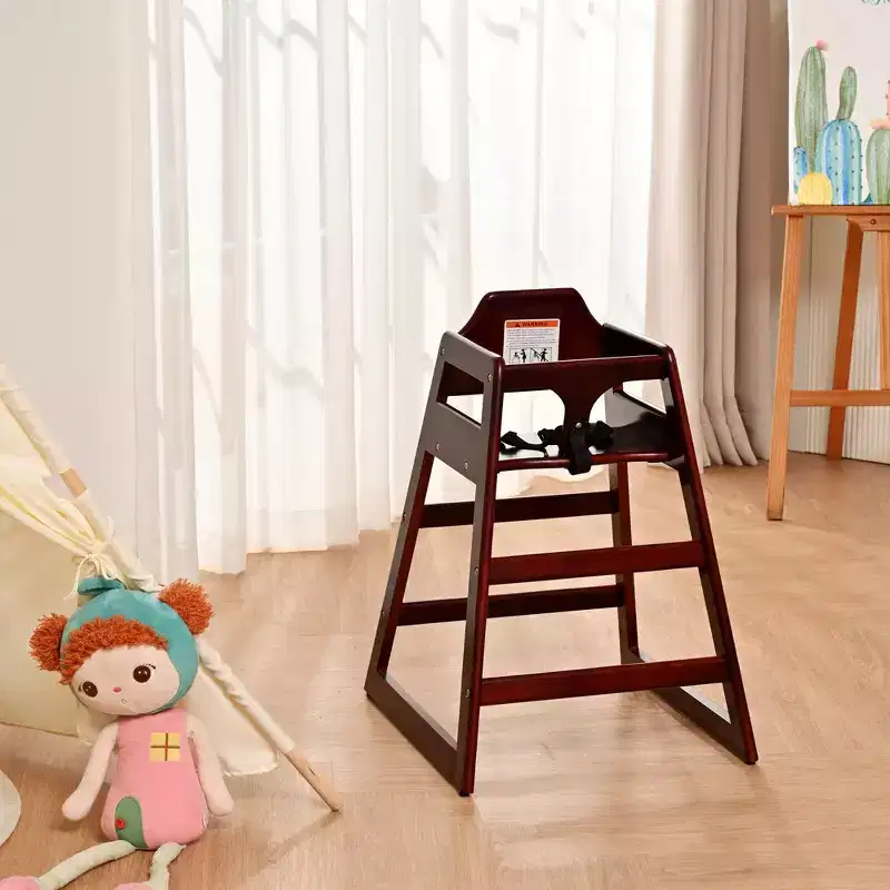 Baby High Chair, Solid Wood, Easy to Clean