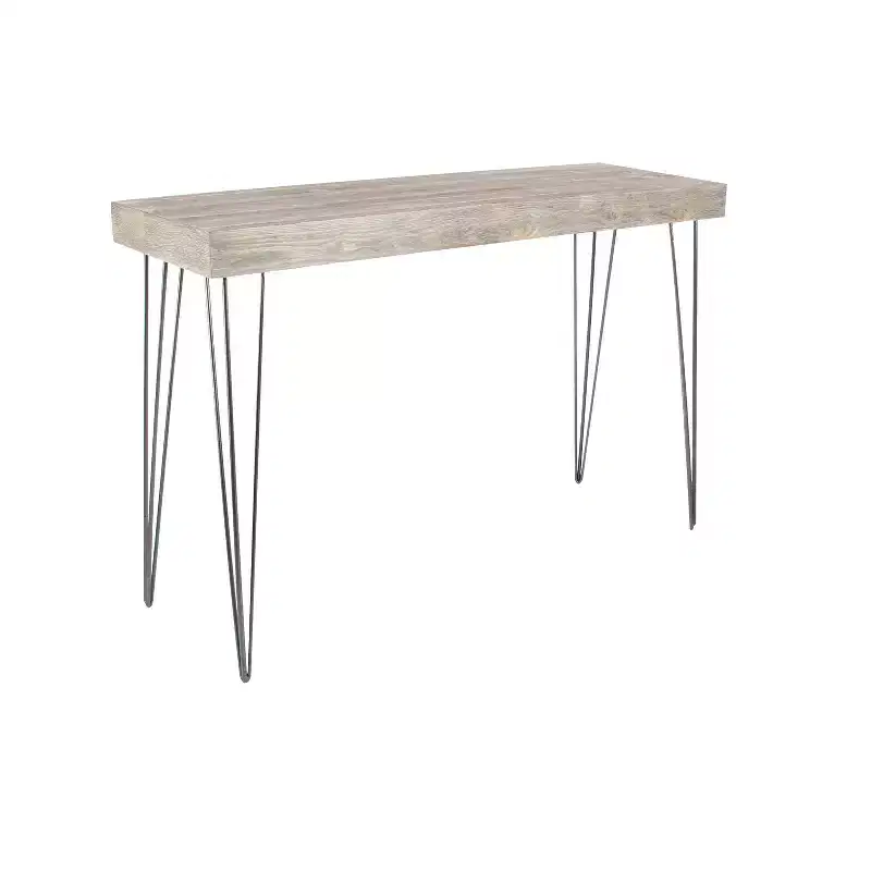 Rectangular Modern Wood Console Table in Brown for Entryway and Living Room