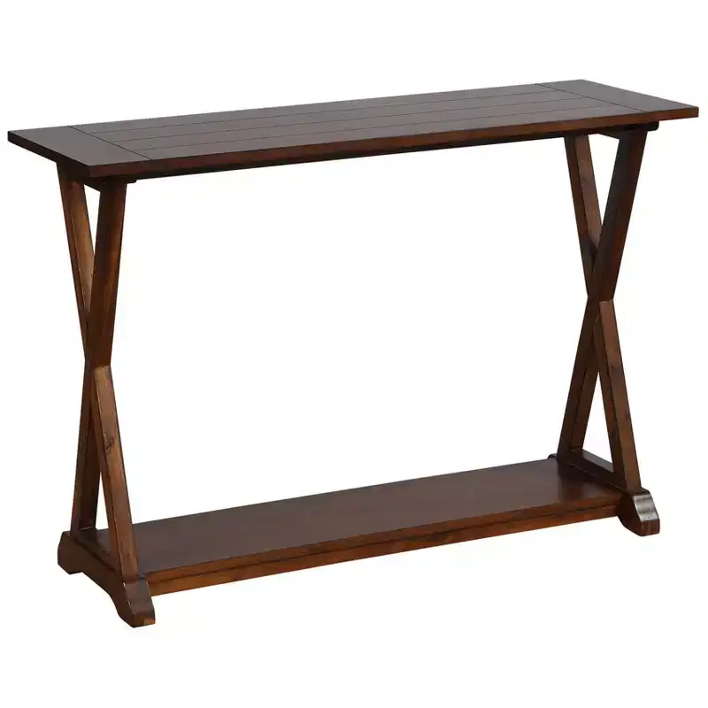 Console Table Side Table with Storage Shelf, Off-White