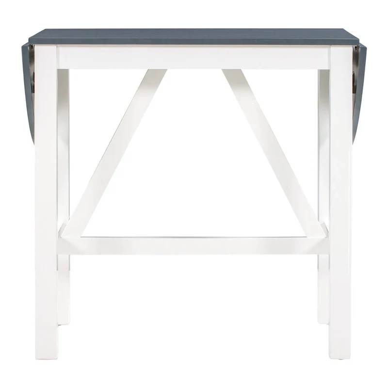White 3-Piece Wooden Counter Height Dining Table Set with Drop Leaf Table & 2 Chairs