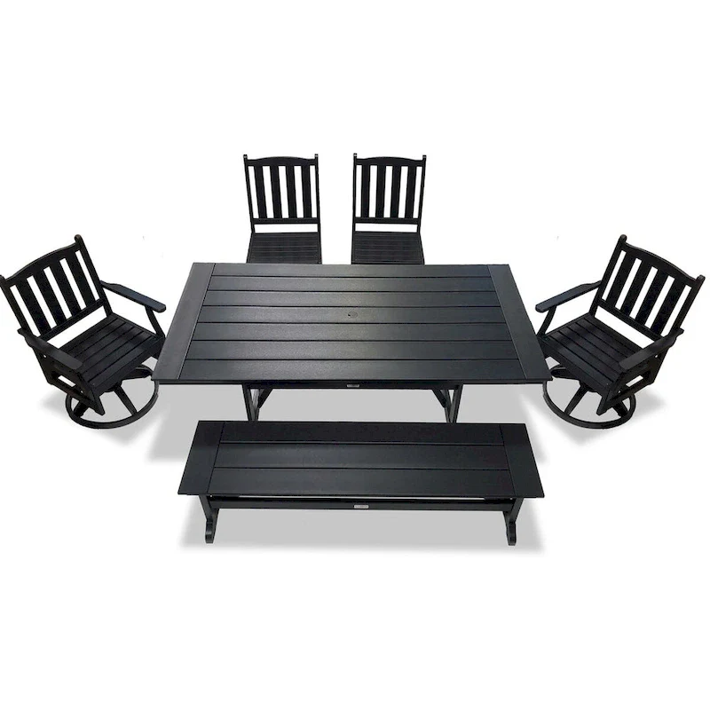 LuXeo Tuscany HDPE Swivel Dining 6-Piece Set