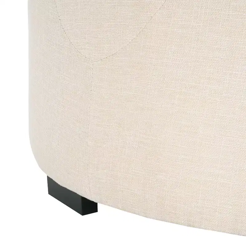 Christopher Knight Home Furina Modern Upholstered Button Tufted Round Ottoman