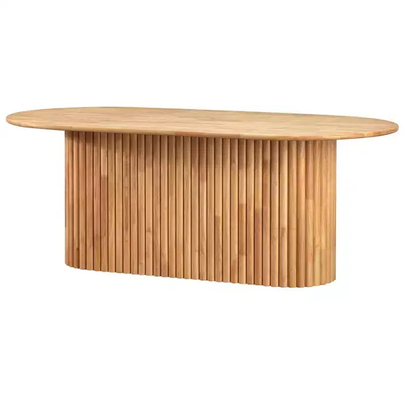 Lifestorey Layton Modern Oval Solid Wood Dining Table Natural
