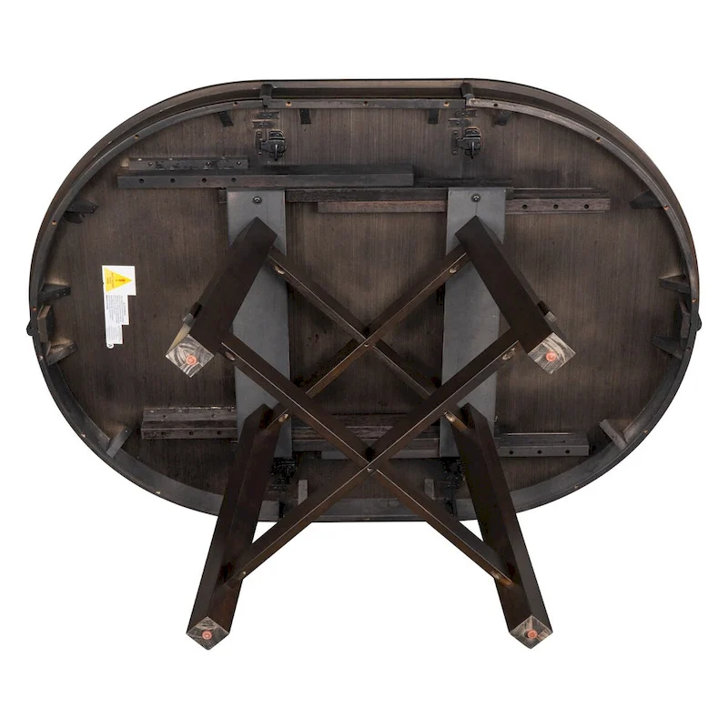 Round Extendable Wood Kitchen Dining Table with 16 Leaf
