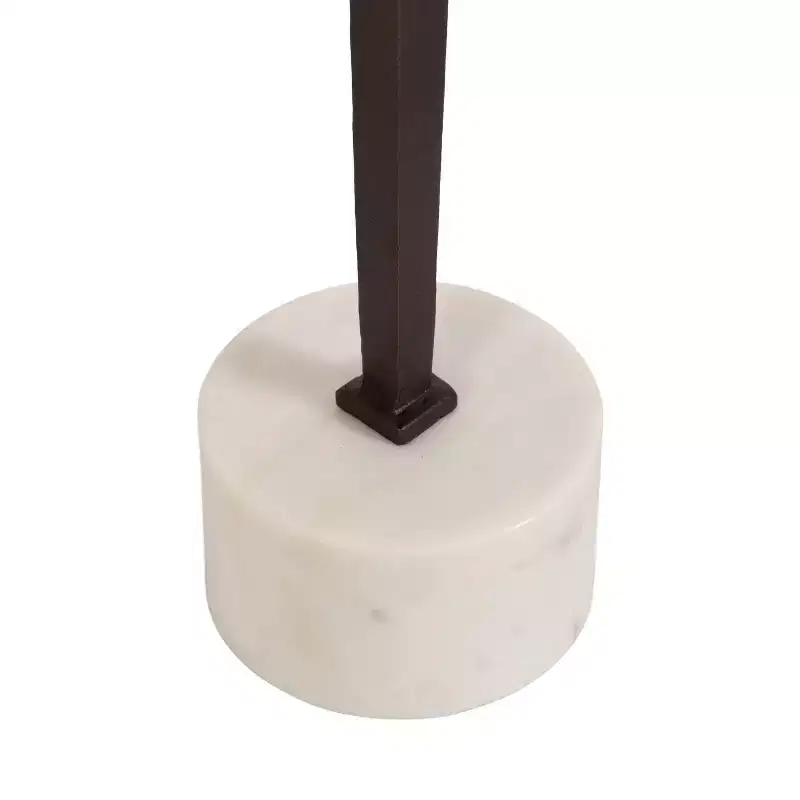 Pedestal Drink Table, 10x10x22, Bronze and Marble
