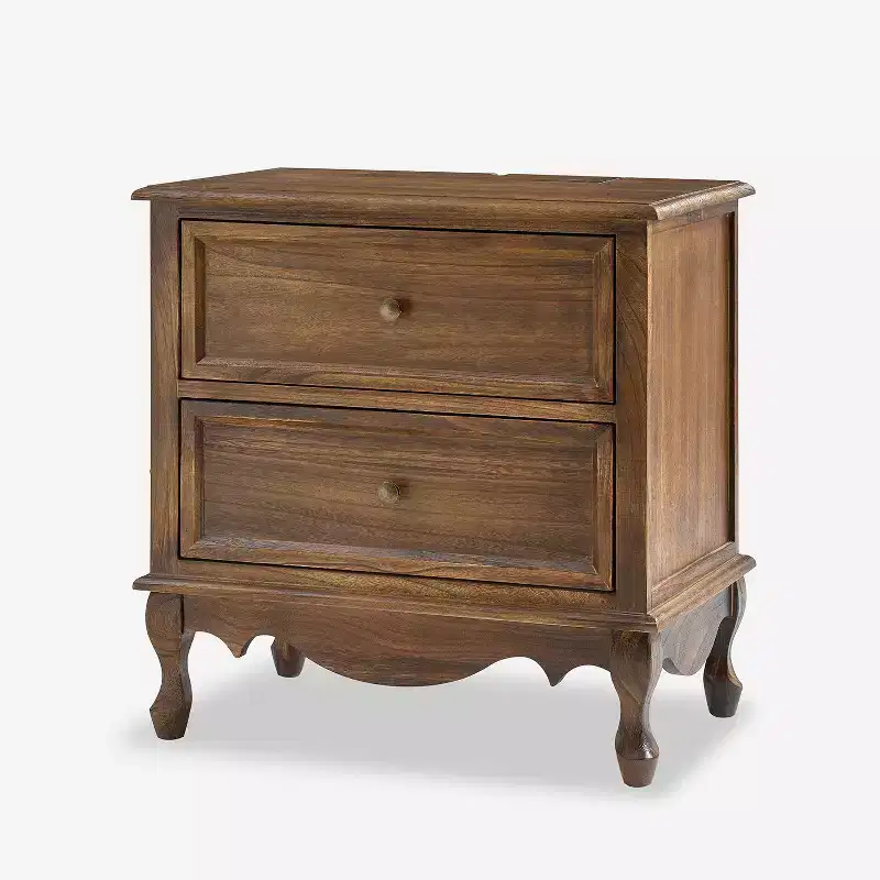 24 Tall 2 - Drawer End Table with Two Drawers and Charging Station| -BLUE