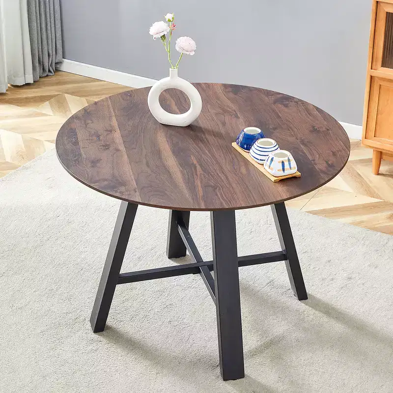 Round Coffee Table with Metal Legs, 42
