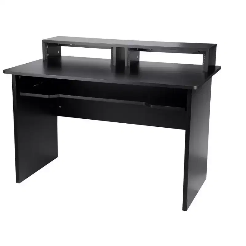 Monoprice Studio Workstation with Dual 3U Rack Bays and 66-key Keyboard Controller Tray, For Modern Home Studio - Stage Right Series