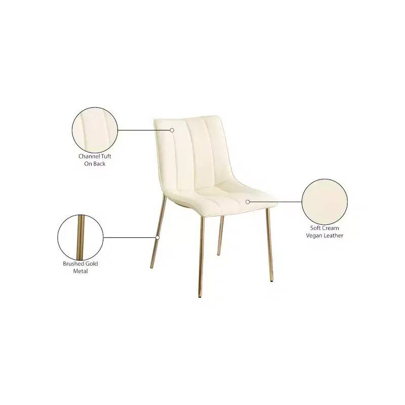 Meridian Furniture,Isla Vegan Leather Dining Chair, Set of 2