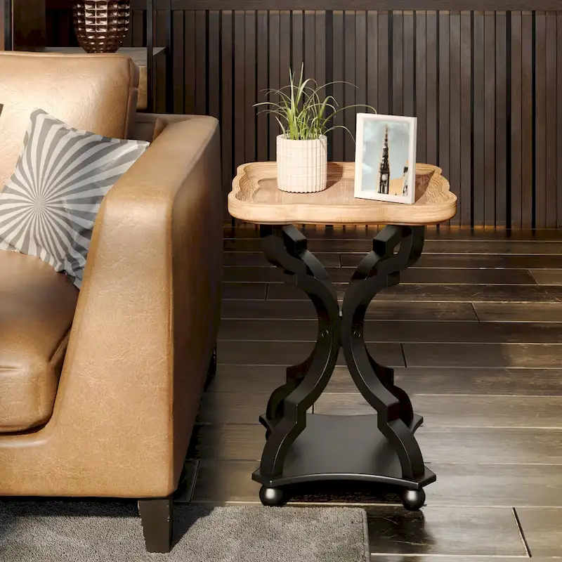 Rustic Farmhouse Tray Top End Table