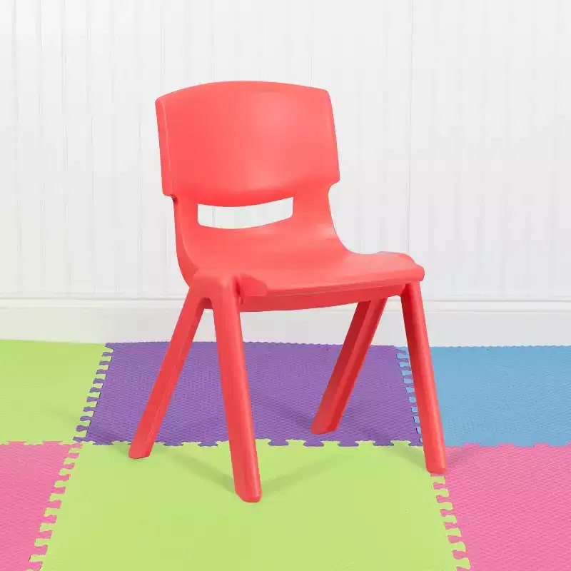 Emma and Oliver 5 Pack Plastic Stackable School Chair with 15.5'' Seat Height