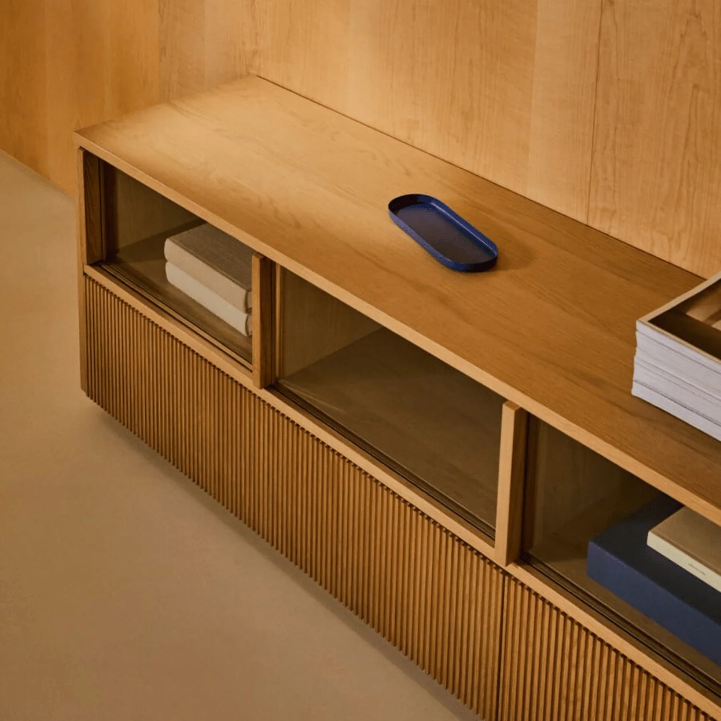 Modern Oak Oak Entertainment Cabinet for Living Room