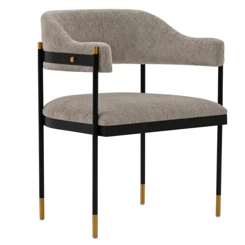 Modern Chenille Dining Chair - Stone