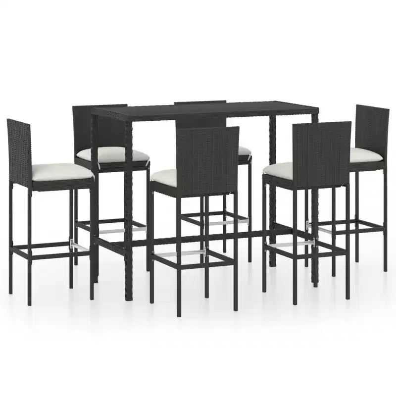 vidaXL Garden Bar Set Table: Cushions: