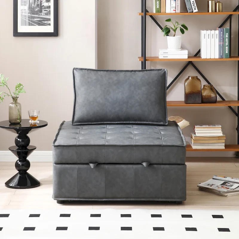 Convertible Ottoman Sofa Bed with Removable Backrest
